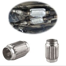 3" Inlet Car Exhaust Flex Pipe Stainless Steel Double Braid Mid Link Tube Pipe