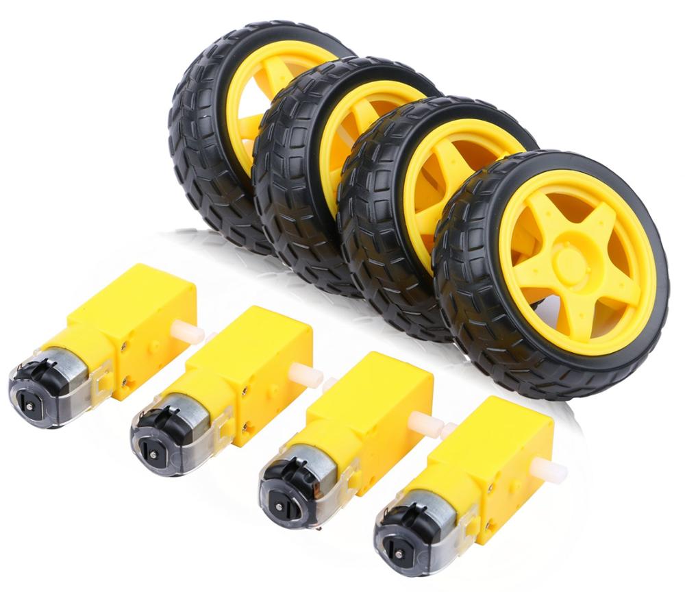 Electric Motor Gearbox Engine For arduino Car Tire Yellow Wheel with Plastic TT Motor 3-6V Dual Shaft Gear Motor TT Magnetic