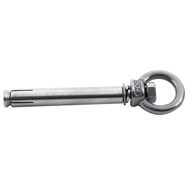 2 st rostfritt stål rå stil sköld ankare ögla bultar  m6 x 82mm, silver