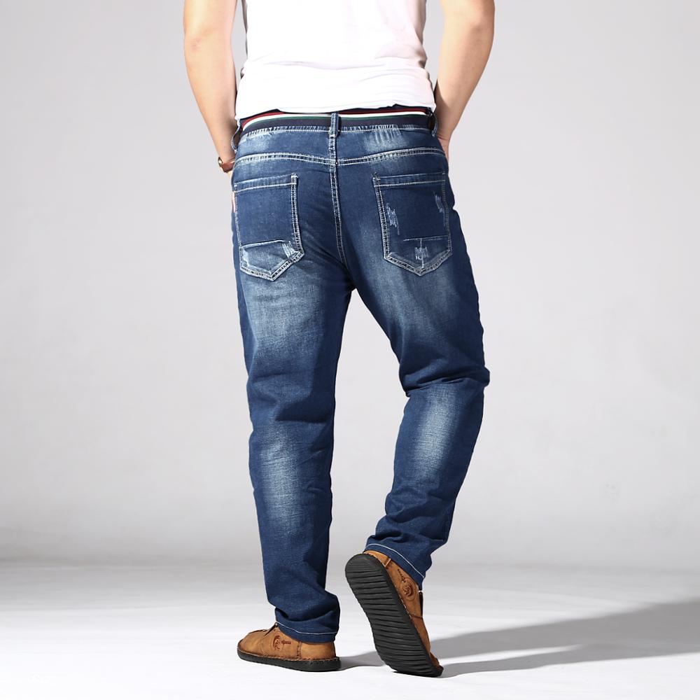 Big size 2XL-8XL Fat Plus Size Elastic waist Jeans Super Fat Extra Large Hypertrophy Oversized loose Straight trousers 36~58