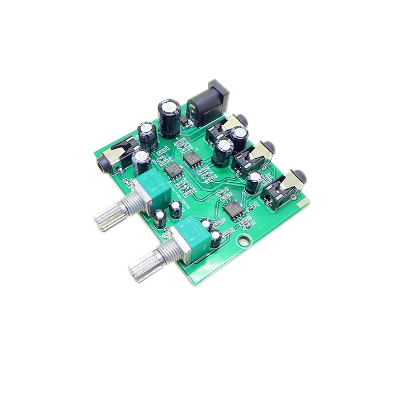AU-202 2 eingang 2 ausgang Stereo Mixer Audio Distributor für Kopfhörer Externe Power AMP Volumen unabhängige steuerung