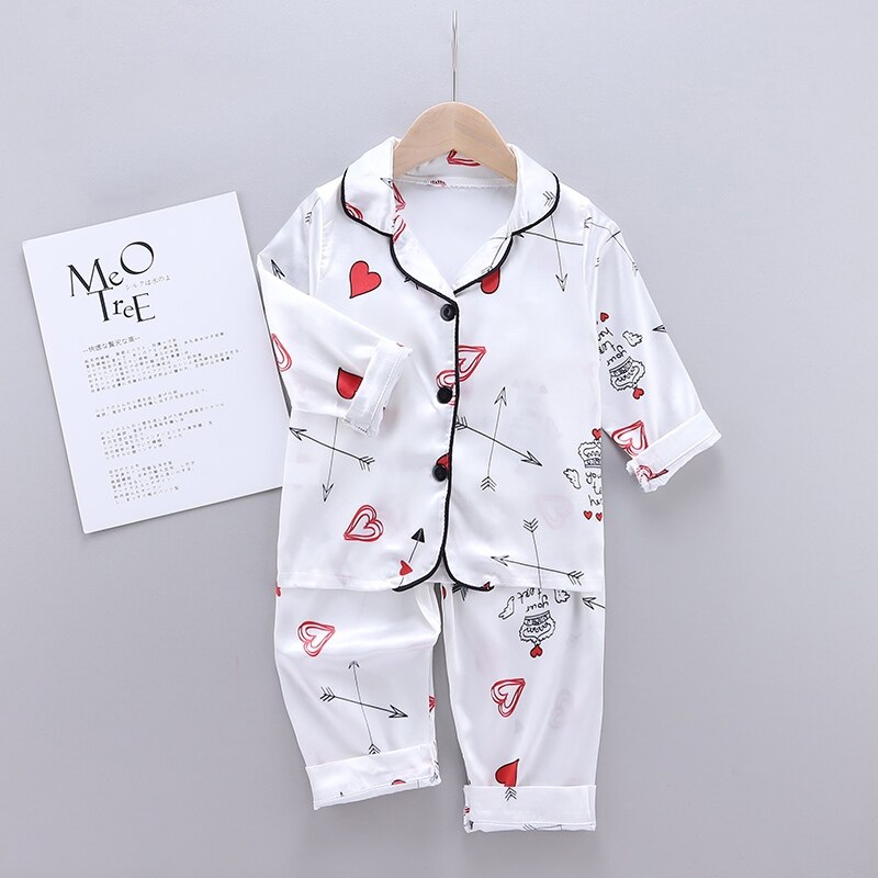 Pigiami per bambini pigiami per bambini set pigiami per bambini pigiami per bambini pigiami per bambini con stampa a freccia a cuore vestiti da notte in cotone