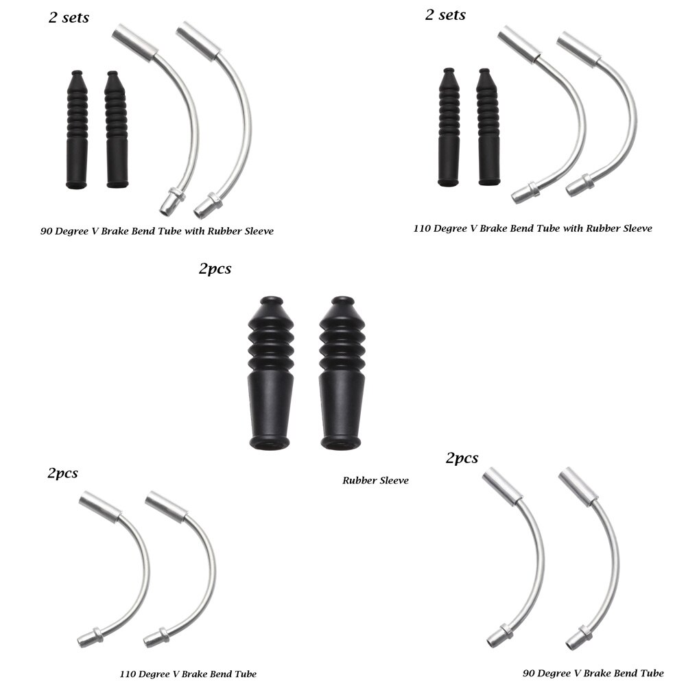 Nouilles De Frein V – Lot 8 Pièces (4 Coudes + 4 Caches) Pour Vélo De Route Ou VTT – Aluminium Et Caoutchouc