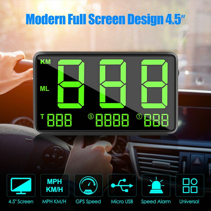 C80 Auto Hud Display Head-Up Display Gps Snelheidsmeter Display Speed Display Snelheidsoverschrijding Alarm Systeem Auto Display Speeding alarm