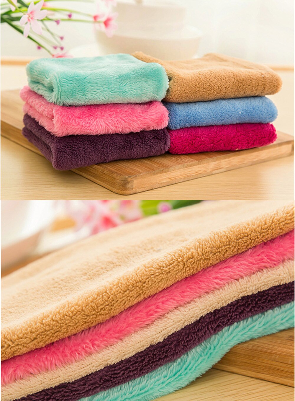 5Pcs Anti-Vet Doek Bamboevezel Wassen Handdoek Magic Kitchen Cleaning Poetslappen Non-Olie Handdoeken Schotel towelsfiber Doekjes: Default Title