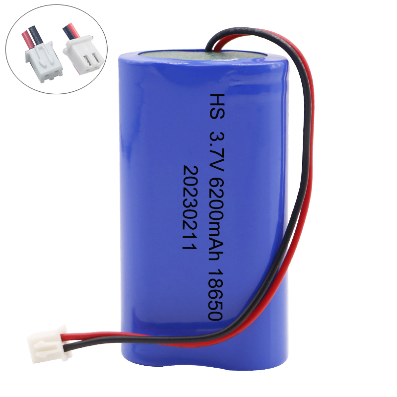 Lithium Battery 3.7V 18650 with XH2.54-2P Plug 4500/6200/12000mAh Rechargeable battery For Fishing LED Light Bluetooth Speaker: black