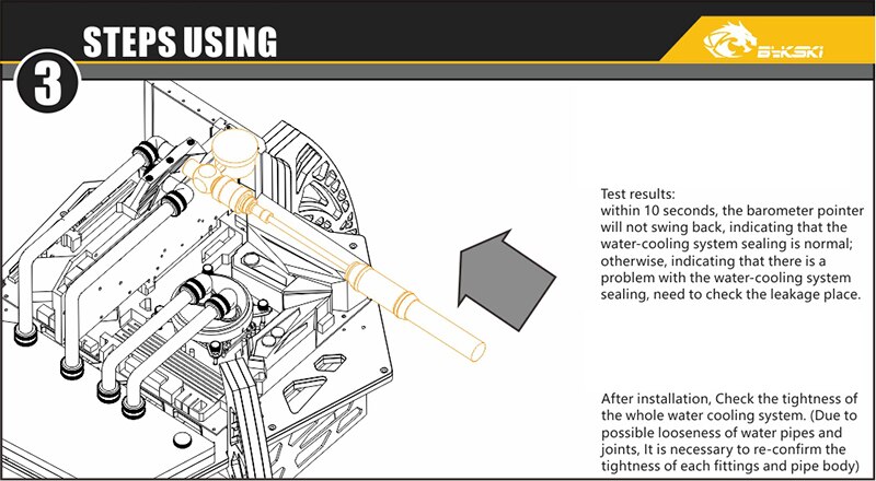 BYKSKI Leak-proof water-proof body water cooling test system