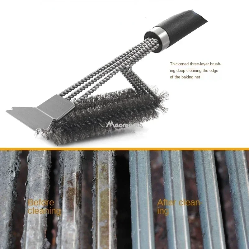 Grill grill bbq børste rent værktøj grill tilbehør børster i rustfrit stål non-stick rengøringsbørster grill tilbehør