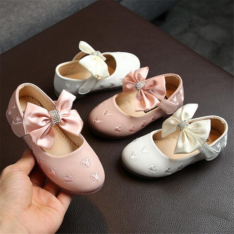 Baby piger læder sko ballet flade sko til bryllupsfest prinsesse kjole sko til piger