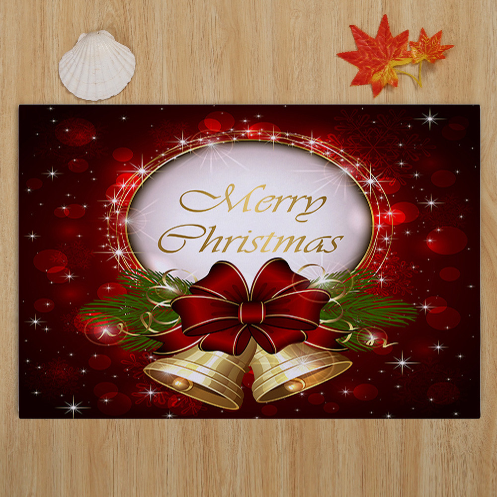 Glædelig jul velkomstdørmåtter 40 x 60cm juletræ dekorativt indendørs hjemmetæpper indretning badeværelse skridsikker tæppe / tæppe