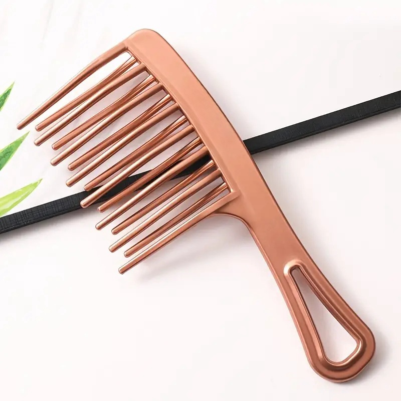 Peigne à dents grandes à Double rangée pour femmes, spécial permanente, bouclé, en plastique, grand peigne de coiffure long et moelleux