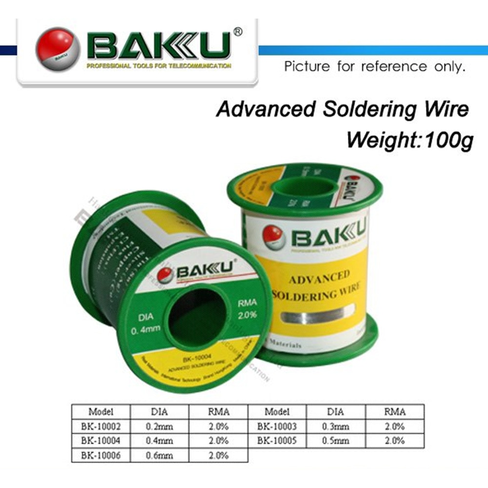 BAKU BK-10006 95g Activated Advanced No-Clean Soldering Wire.High Wettability,Good Welding Effect,Shiny Solder Joints,No residue