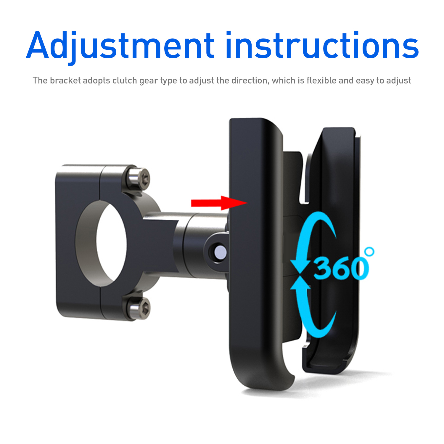 Motorcycle Bicycle Adjustable Phone Holder Mount Bike Handlebar Mobile Phone Holder Clip for 4-6.5inch Smart Mobile Phone