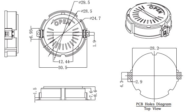 5 Teile/los Neue kommende Hochwertige SMT typ CR2450 Knopfzelle Halfter mit Abdeckung TBH-CR2450-04