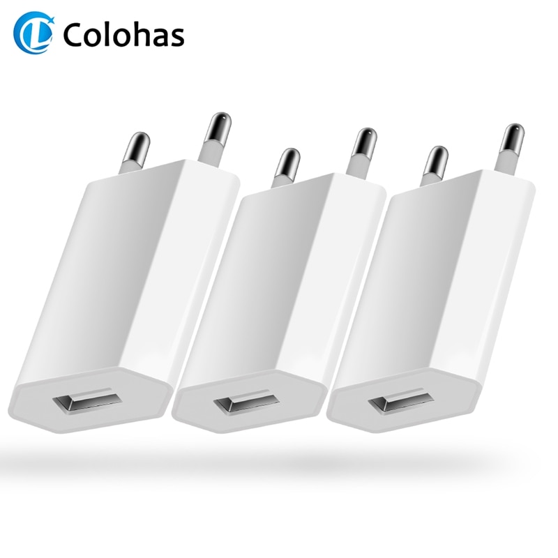 3pc/lot USB Charger EU Plug For iPhone X/XS MAX XR Wall Charger Adapter Fast Charger for Samsung/Xiaomi/huawei Phone Charger