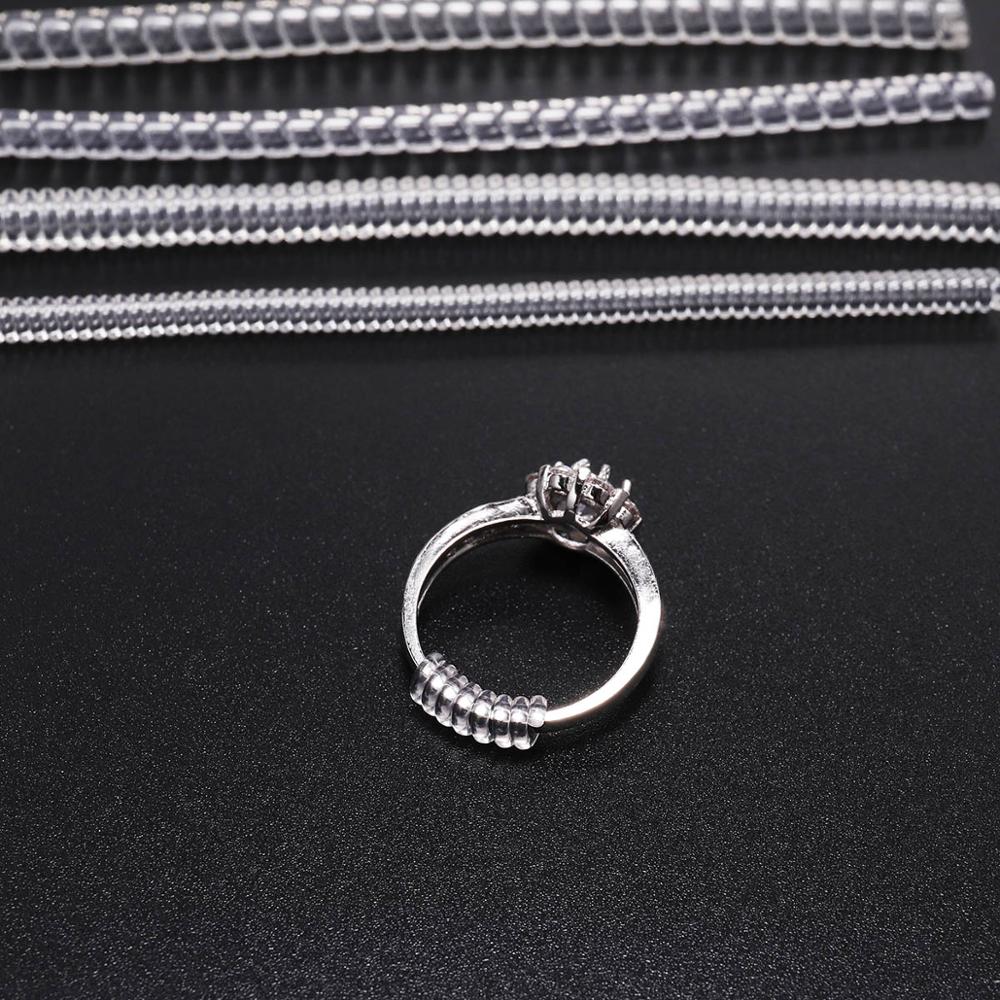 4 unids/lote herramientas de anillo transparente a base de espiral anillo de resorte ajustador de tamaño protector tensor reductor herramienta de redimensionado para joyería