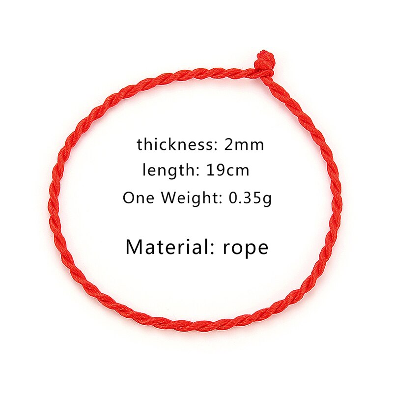 50 Pcs 2mm Red Rope Braided Red Line Good Luck / Rope / Rope Bracelet Female Men's Protection Women Men