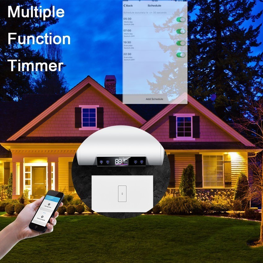 WiFi Smart Boiler Glass Panel Switch 4400W 20A Smart Life Tuya App Remote Control Water Heater Switch via Alexa Google Home