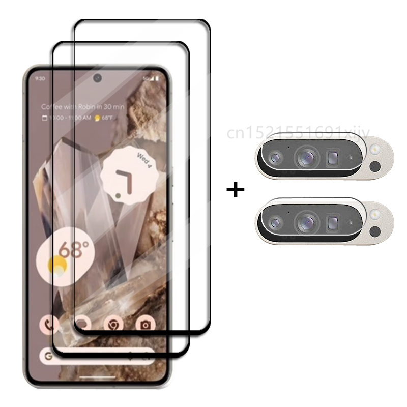 Full Cover Glass For Google Pixel 9 Pro Tempered Glass For Google Pixel 9 Pro XL Screen Protector HD Phone Lens Film Pixel 9 Pro: Frosted / Bundle3