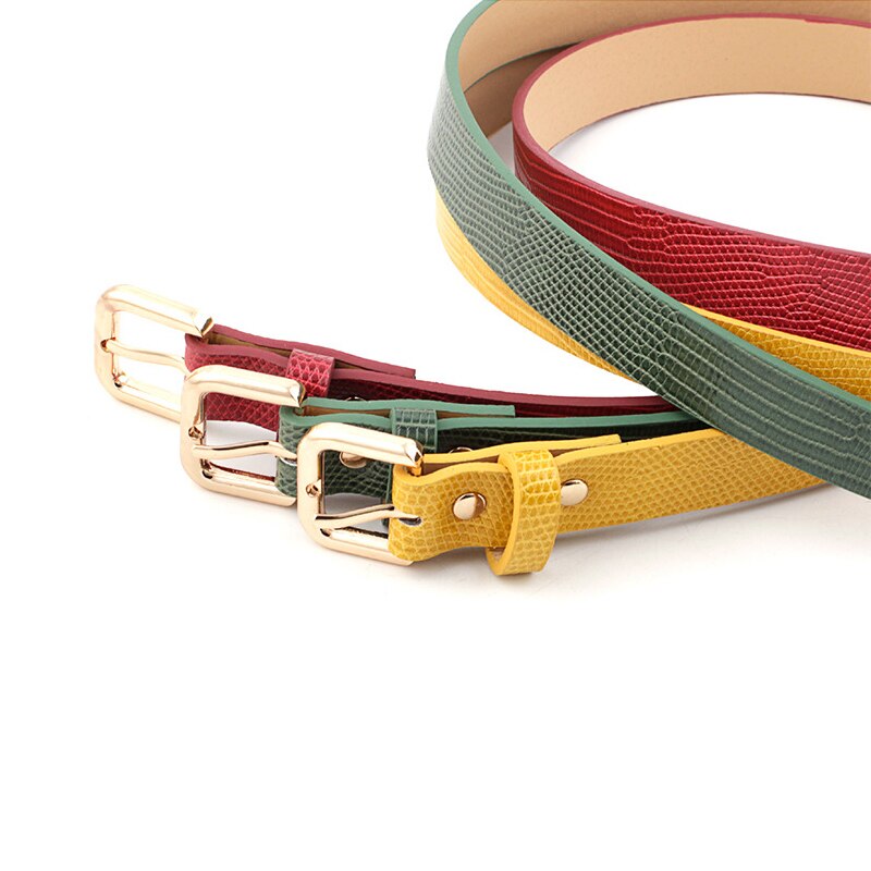 Gullspenne kvinnelige belter svart hvitt grønt lær dame belter øgle mønster ville damer jeans midje belte cinto mulher