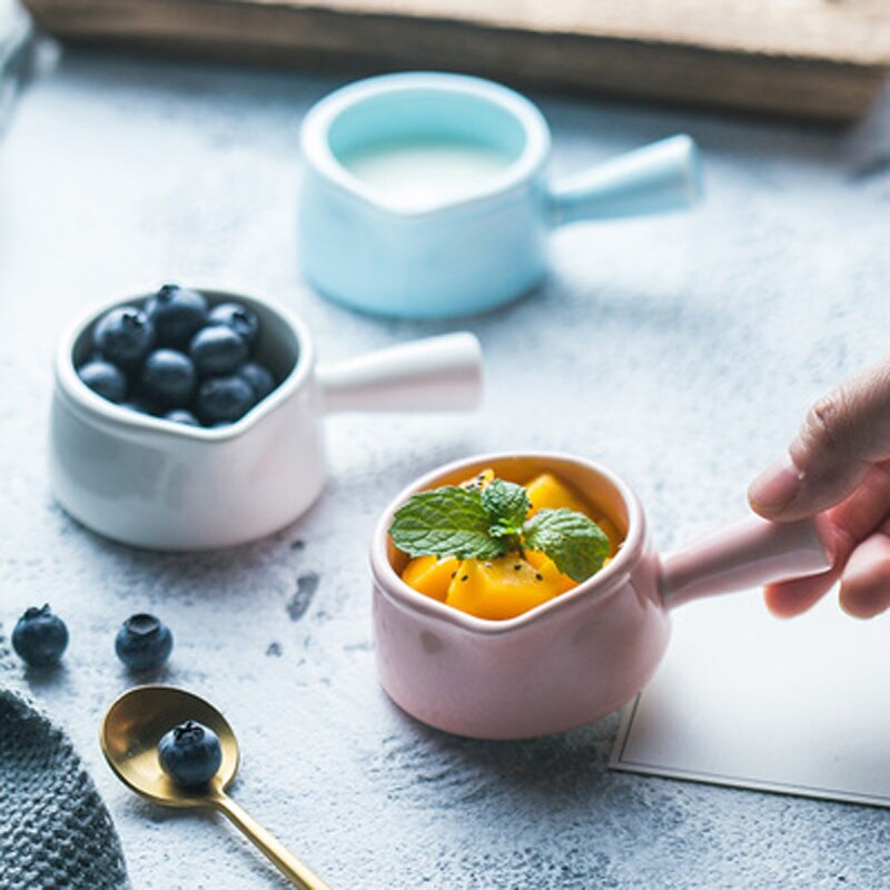Ceramic Macarons Milk Jug Super Cute Spout Single Handle Milk Thistle Sauce Mini Bowl Baby Food Bowl Snack Saucer