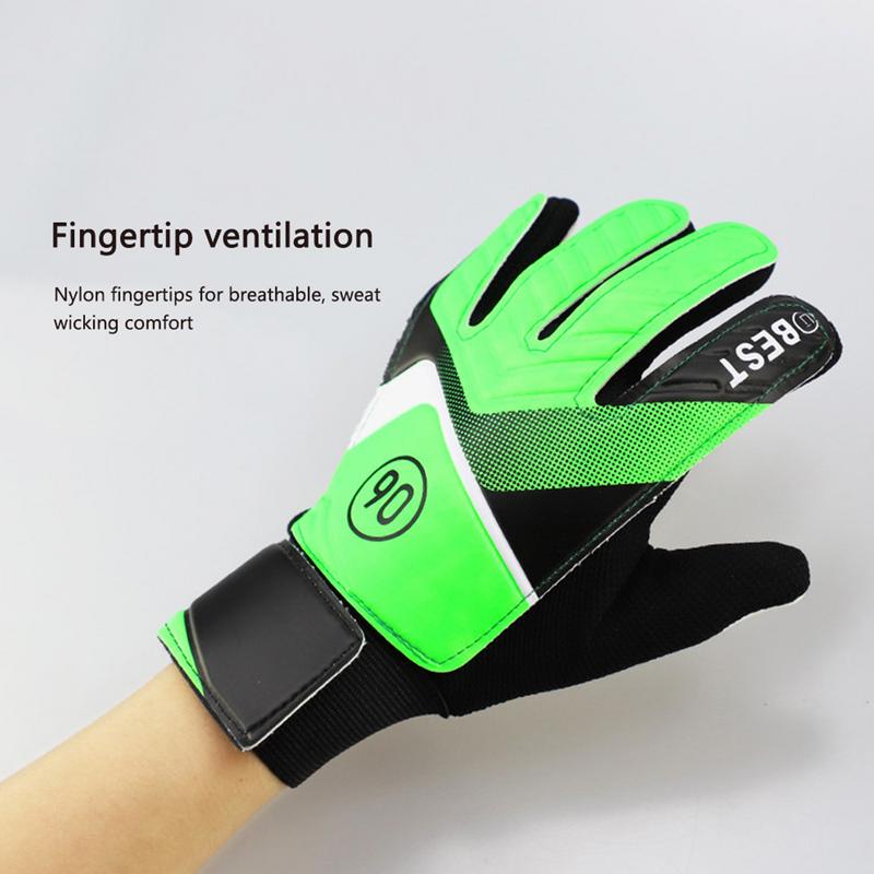 Goalie Handschuhe Für Kinder Jugend Torwart Handschuhe Handgelenk Schutz Nicht-Rutsch Verschleiß-Beständig Latex Fußball Handschuhe für Ausbildung spiel