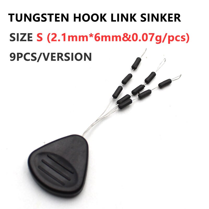 Señuelo de tungsteno para pesca de carpa, accesorio para pesca de carpa, gancho, plomo: S-black