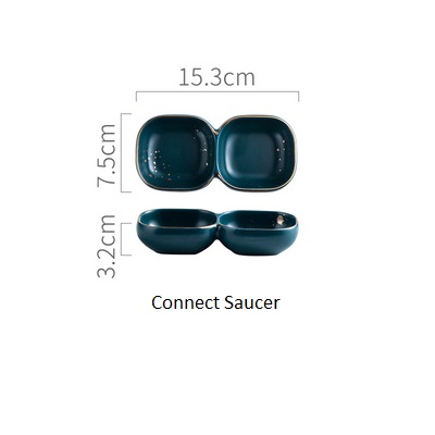 High Retro Green dinner plates set Nordic Ceramic Tableware Set Dinnerware Set Bowl Plate Soup Bowl Set Modern Style: connect dish