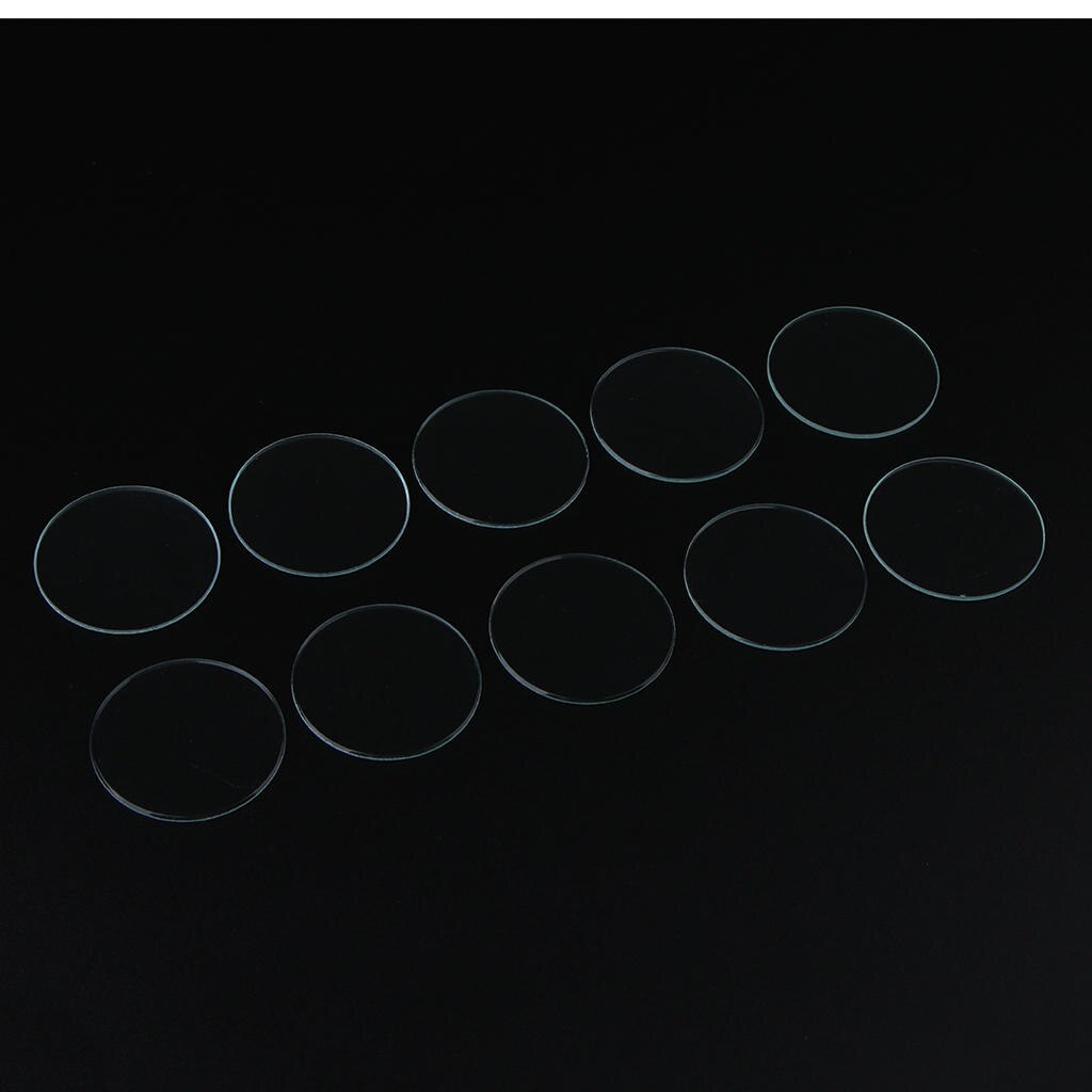 Lote de 10 piezas de cristal Mineral transparente de 1mm de espesor, cristal cóncavo de 33,5-40mm de diámetro