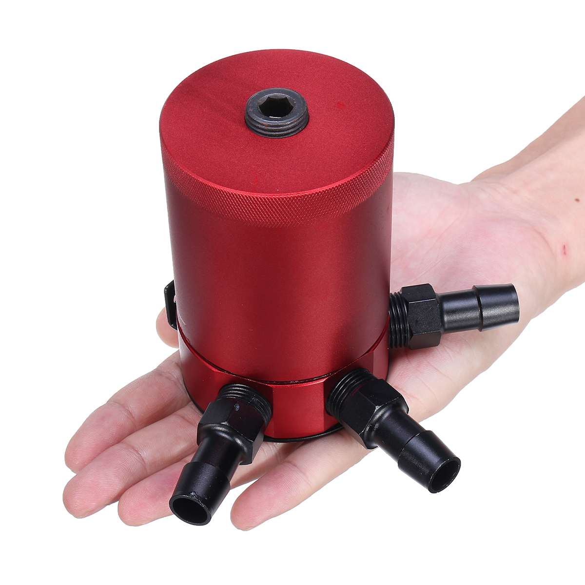 Autoleader Aluminum Baffled Car Oil Catch Can Tank Separator Reservoir Universal Oil Catch Tank Cans 3 Hole