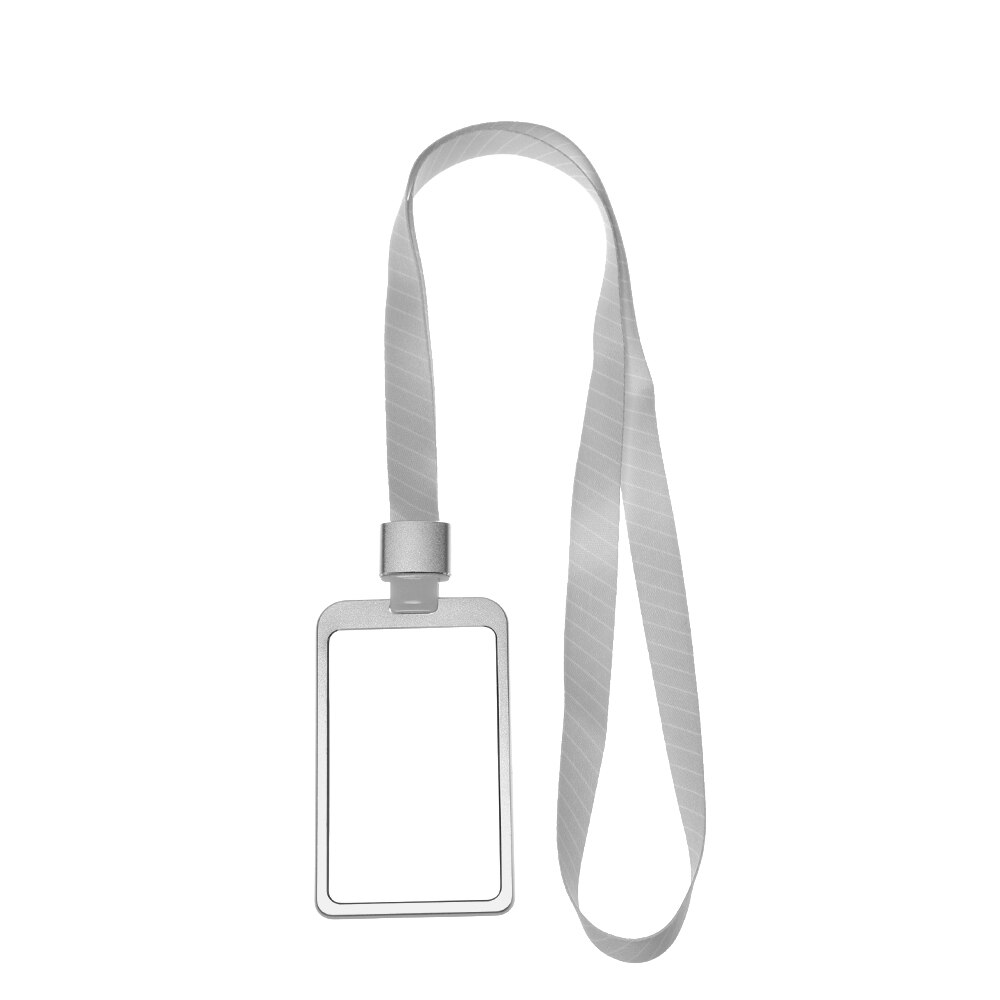 1PC Aluminum Alloy ID Badge Holders Business Bus Pass Card Case School Office Supplies With Lanyard: 7