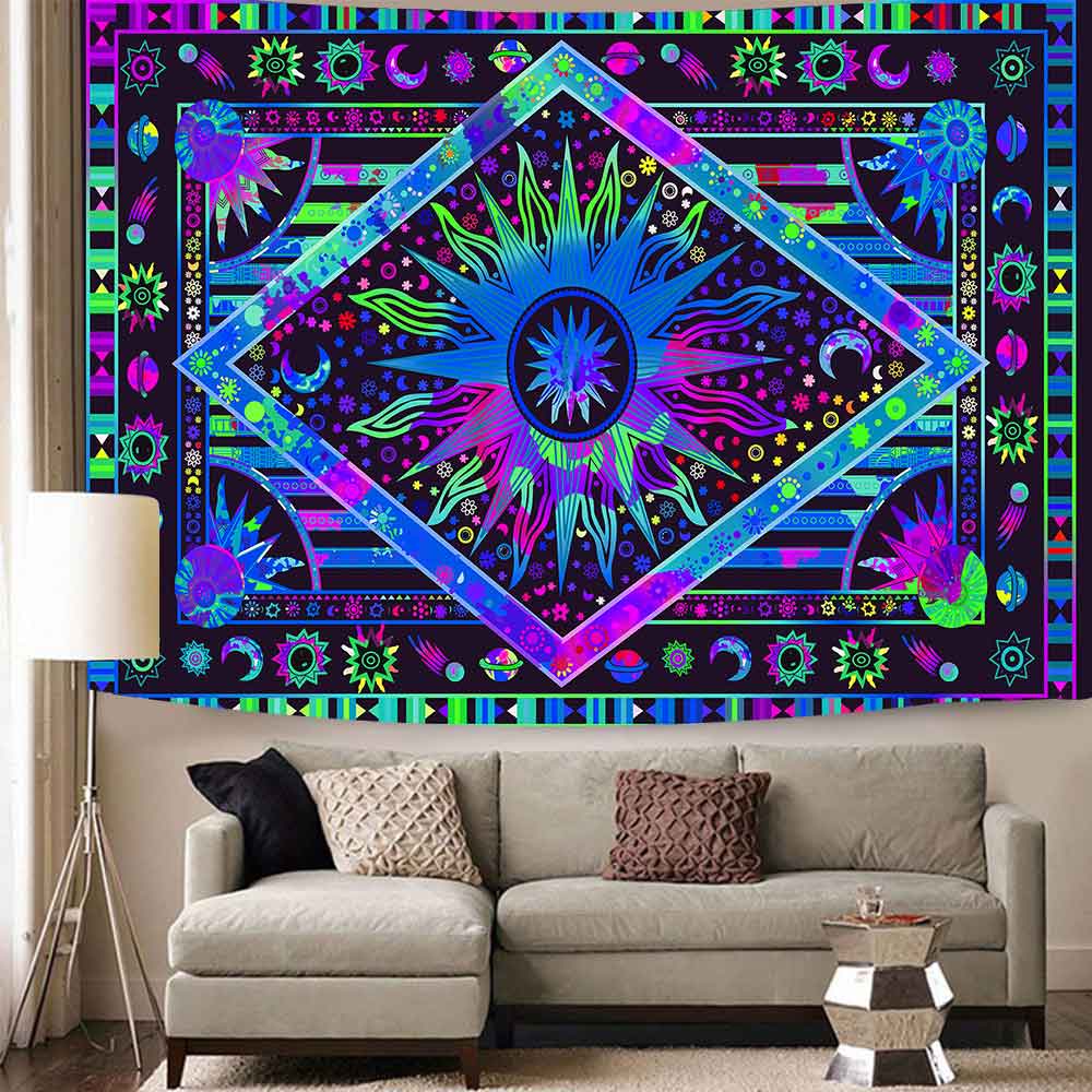 LED Retro Burning Sun And Moon Neon - 3D Boho Aesthetic Room Decoration Celestial Mysterious Sun * Sign Light/* Psychedelic