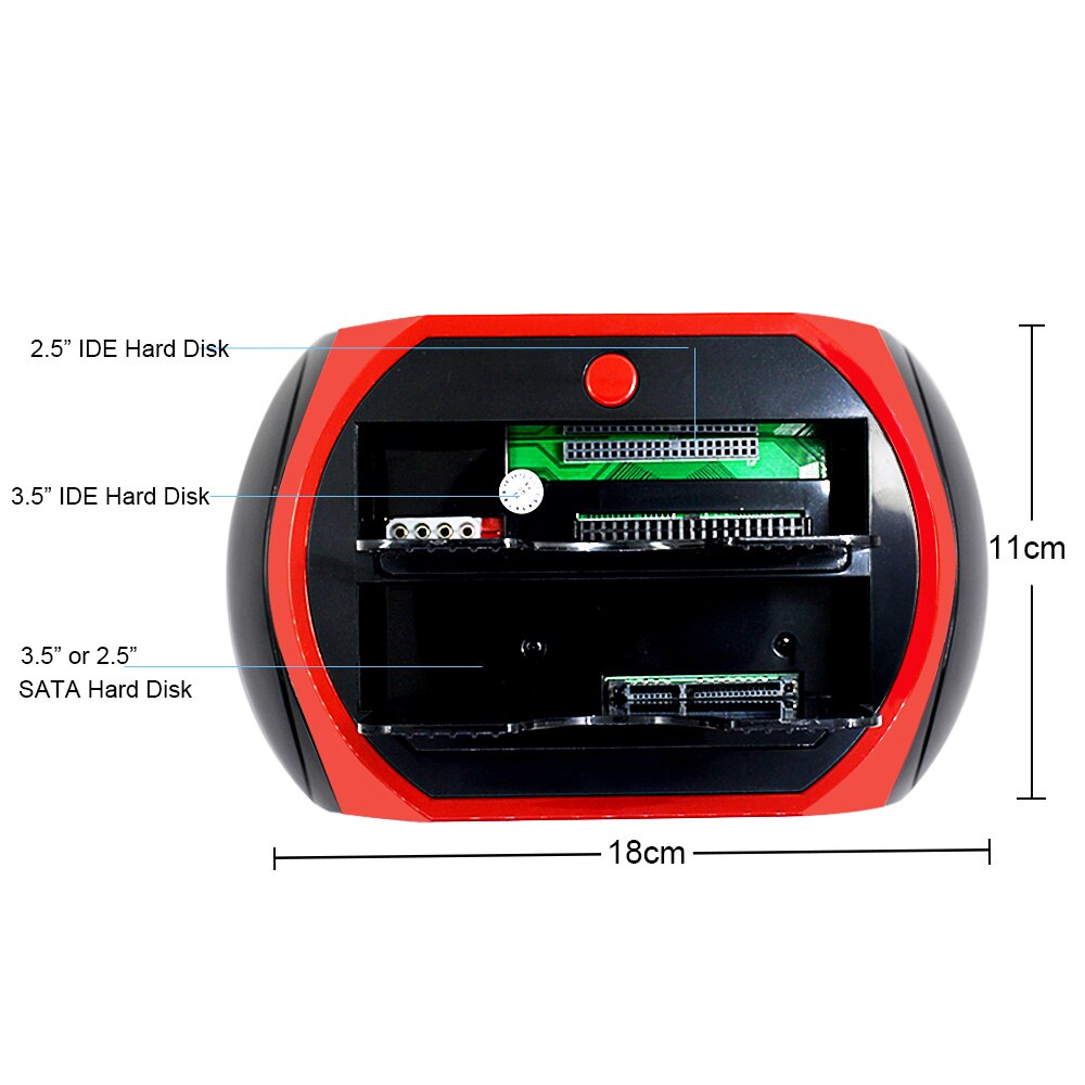 HDD Docking Station Dual Internal Hard Disk Drive Docking Station Base HDD Enclosure for 2.5 Inch 3.5 Inch IDE/SATA USB 2.0