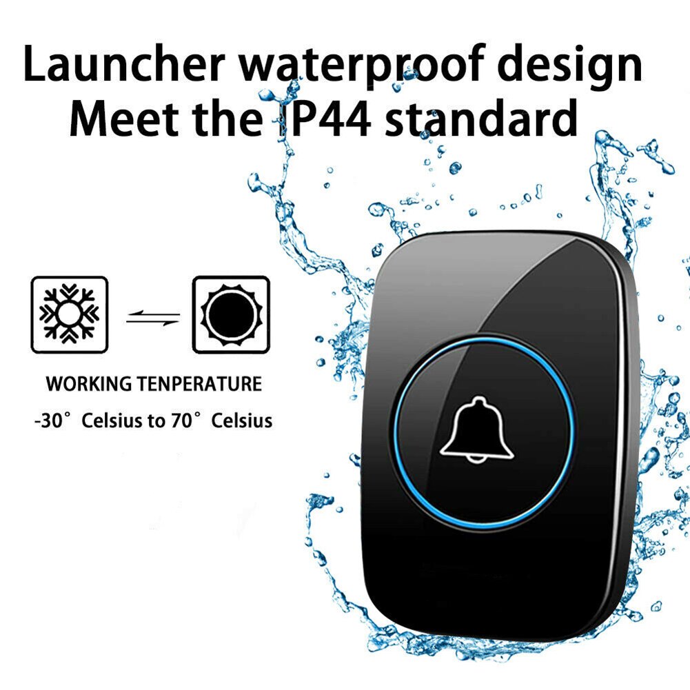 Home Welcome Doorbell Intelligent Wireless Doorbell Waterproof 300M Remote Smart Door Bell Chime Self-powered Home