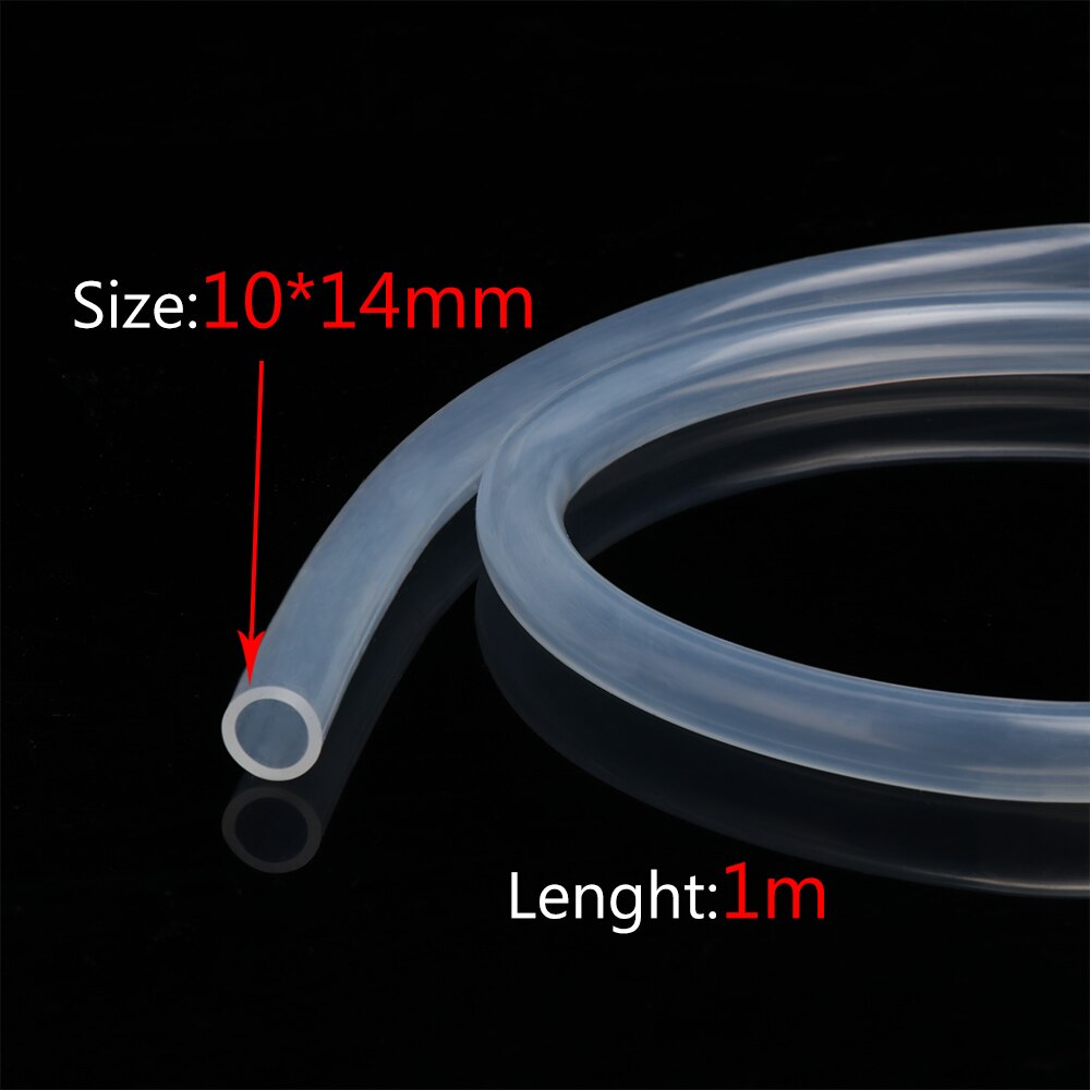 1M Silicone Rubber Hose Food Grade Clear Transparent 4 5 6 7 8 9 10 11 12 14 16 mm Out Diameter Flexible Silicone Tube: 10x14 mm