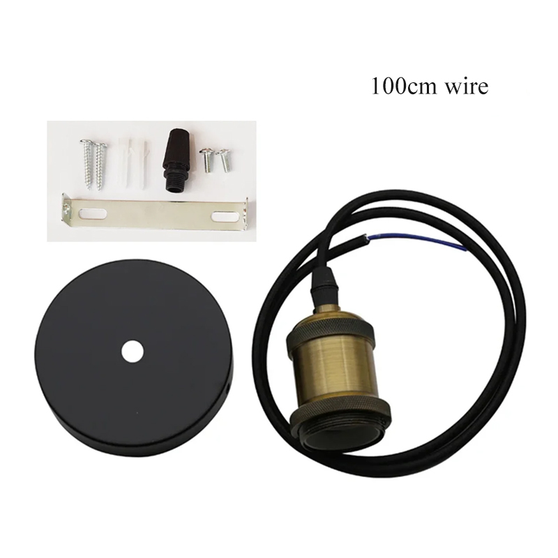 Douille de lampe Vintage, support de lampe à vis Edison, bases d'ampoule E27, Base de lumière à monter soi-même avec anneau: Orange