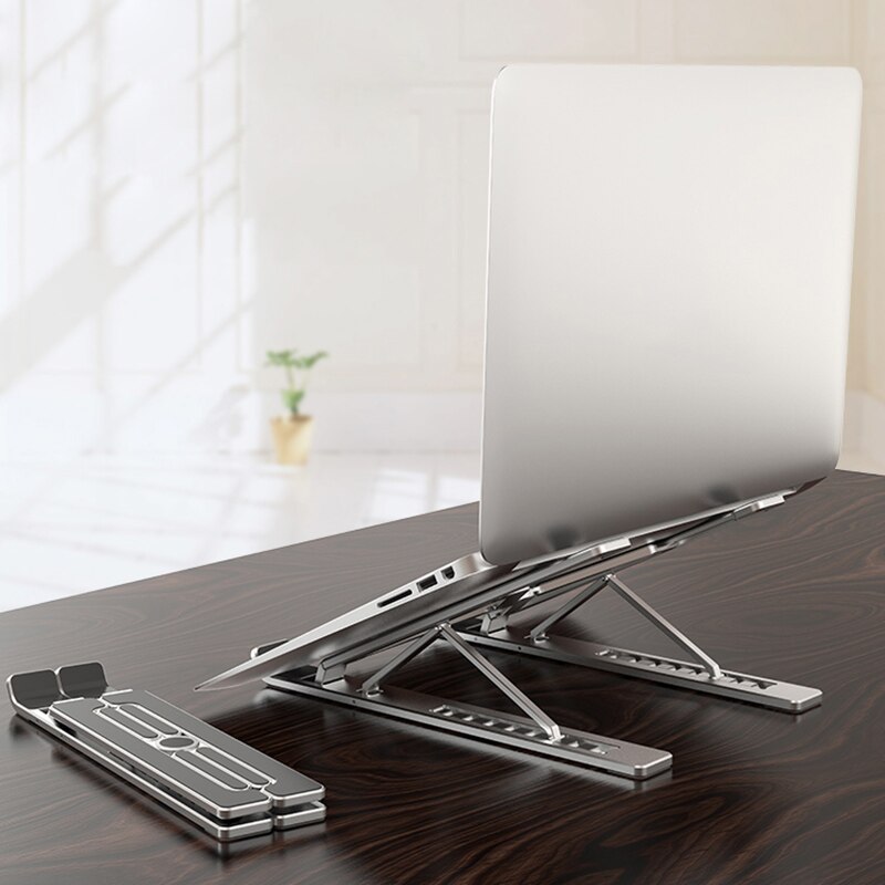 Verstelbare Laptop Stand Opvouwbare Draagbare Aluminium Legering Notebook Ondersteuning Houder Voor Macbook Pro Computer Riser Stand Houder