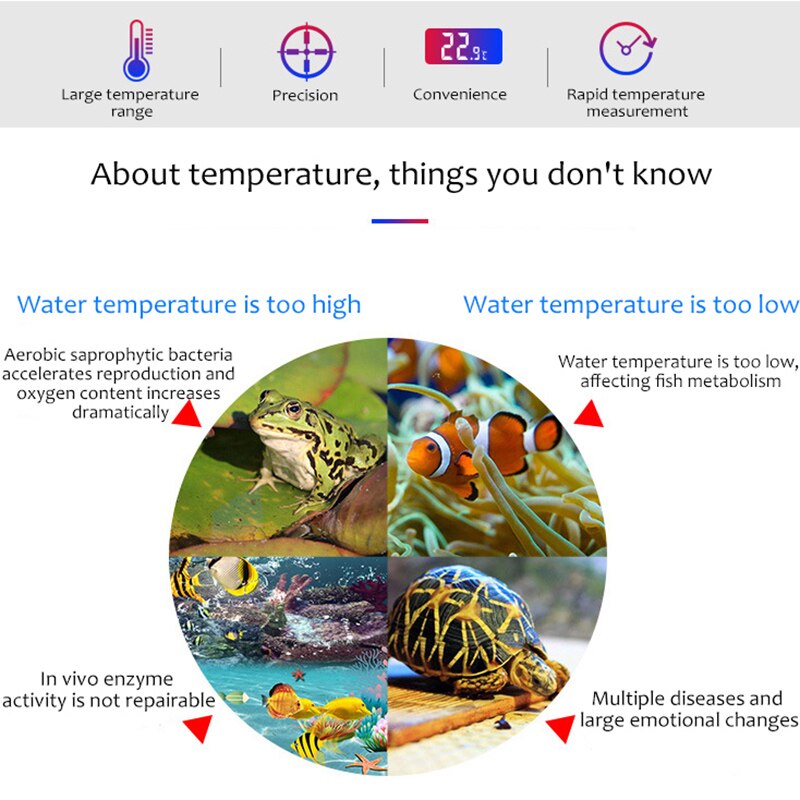 Waterproof Digital LCD Fish Tank Thermometer Underwater Temperature With Suction Cup Aquarium Water Temperature Meter