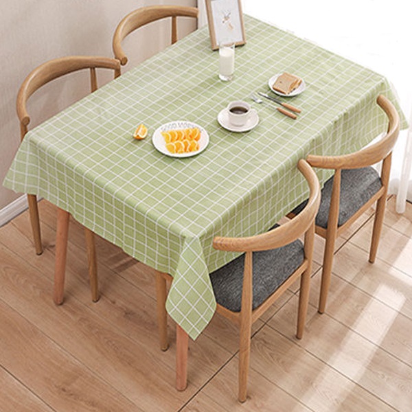 1 Pc Plaid Tischdecke Wasserdicht Öl-nachweisen PVC Hochzeit Geburtstag Party Tisch Abdeckung Rechteck Schreibtisch Tuch Wischen Abdeckungen Tisch tuch: Grün / 137x180cm