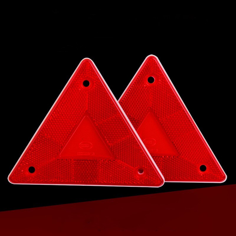 1 Pieces Triangle Warning Reflector Stop Warning Sign Reflective Safety Sign Board Truck Plate Red Rear Light 18507