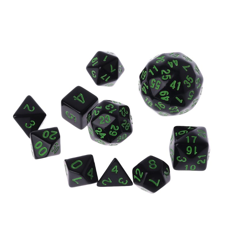 10 Stks/set Multi Zijdig Game Dice Mengen Party Games Club Voor Dungeon D & D Games Spelen: green