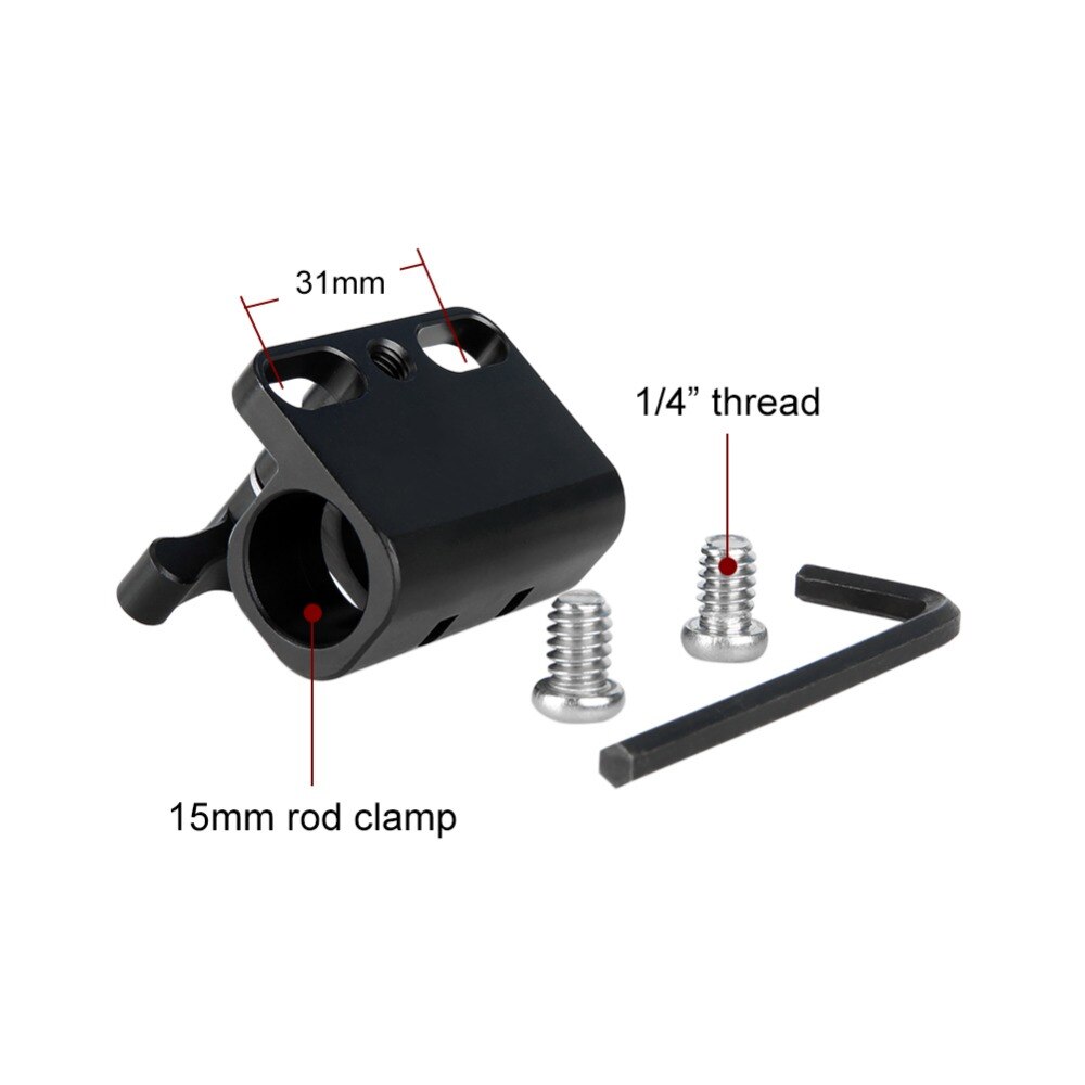 NICEYRIG 15mm Stange Klemme 1/4 Schraube DSLR Kamera Anlage Stange Klemme 1/4 &quot;Schulter Anlage 1/4 Schraube Klemme DSLR Kamera Anlage Railblock