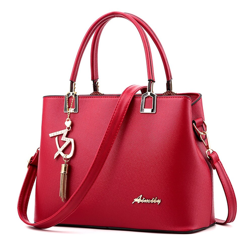 Vrouwen Grote Capaciteit Effen Kleur Crossbody Schoudertas Hangbag Portemonnee Sac A Main Femme Bolsas Femininas #55: Red