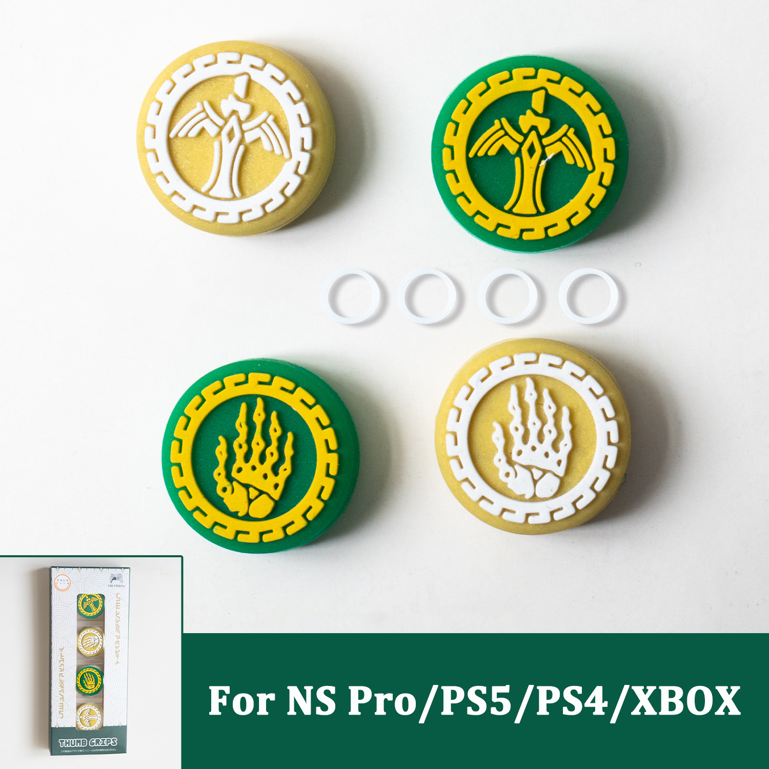 For Zelda thumb grips for Nintendo switch pro controler button caps Thumb Stick Grip Cap Joystick Cover for PS5 PS4 XBOX handle: Silver