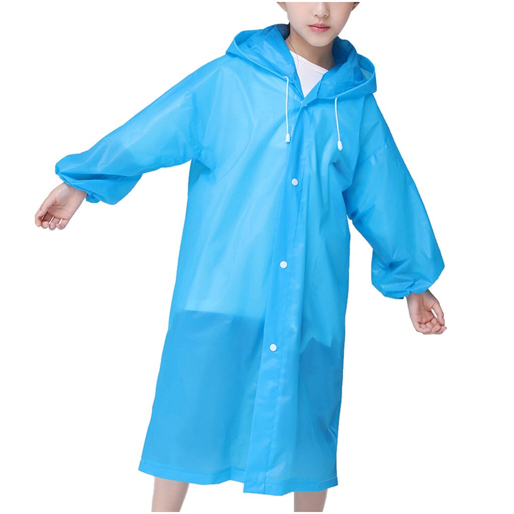 Waterproof Raincoat Kids Children Reusable Outdoor Travel Thickened Rain Coat Thick Transparent Clear EVC Rainwear chubasquero: Blue 