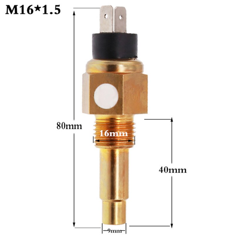 Indicador de temperatura de agua para coche, indicador de temperatura de barco, camión, 2 pulgadas, 52mm, 40-120 ℃, medidor de Moto, indicador de vehículo con luz trasera roja: Sensor