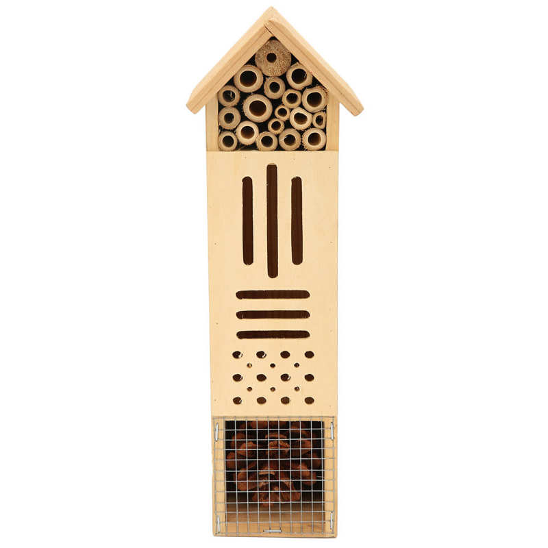 Wooden Insect Boxes Insect Bee Hotel House Insect House Hanging Bee Hotel Nests Shelter for Indoor Outdoor Garden Supplies