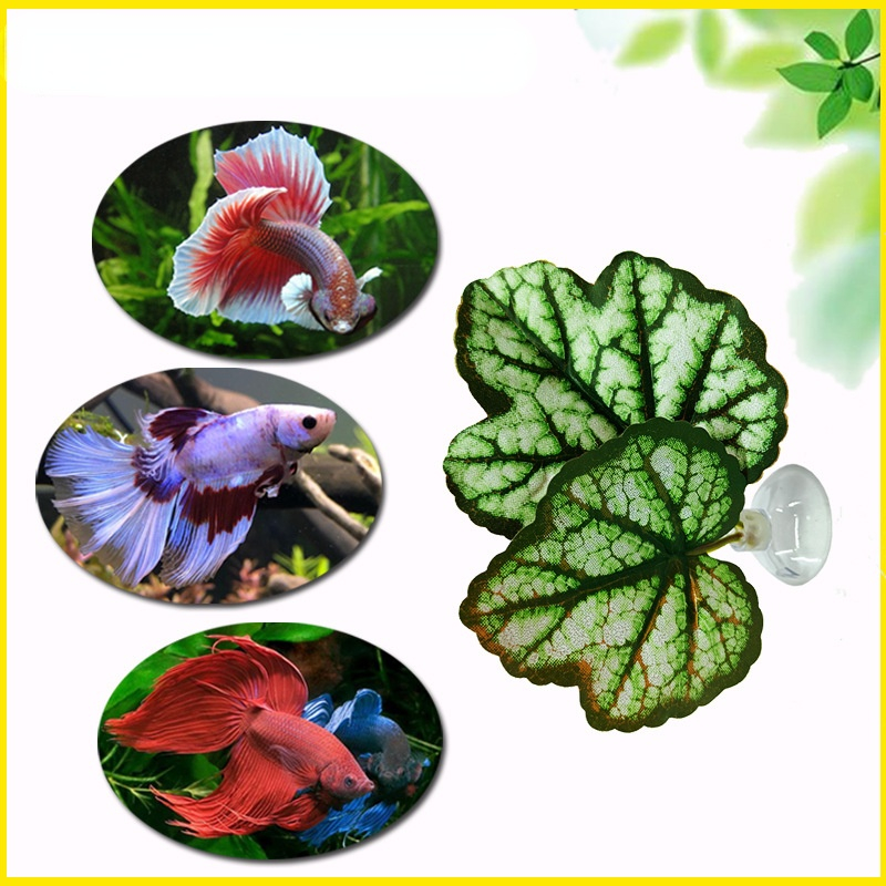 Decoración de Acuario, hamaca de hoja de pez Betta que simula el Habitat Natural para el suelo de desove Betta, cría, cama de descanso, escondite