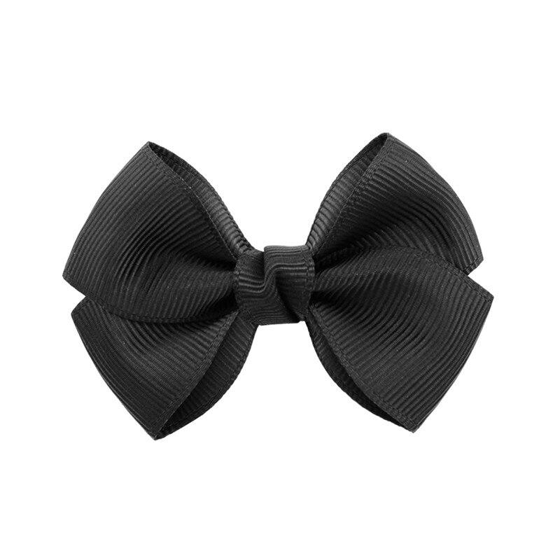 Solide Lint Strik Haarspeld voor Meisjes Kinderen Bowknots Haar Clips Vrouwen Haarspelden Haar Accessoires Baby Haarspelden Decoraties: 04 Black