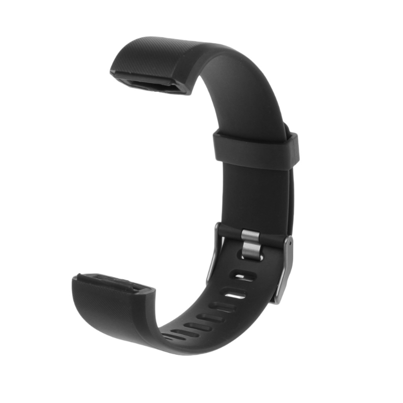 Armbåndsrem udskiftning silikone smart ur armbånd urrem til  id115 plus skridttæller smart ur tilbehør: Sort